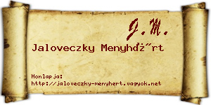 Jaloveczky Menyhért névjegykártya