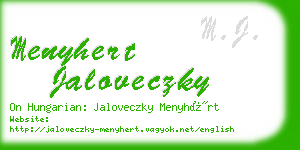 menyhert jaloveczky business card